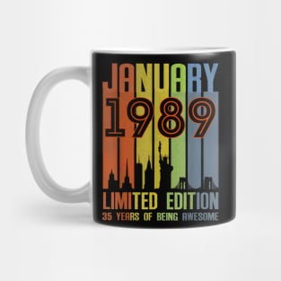 January 1989 35 Years Of Being Awesome Limited Edition Mug